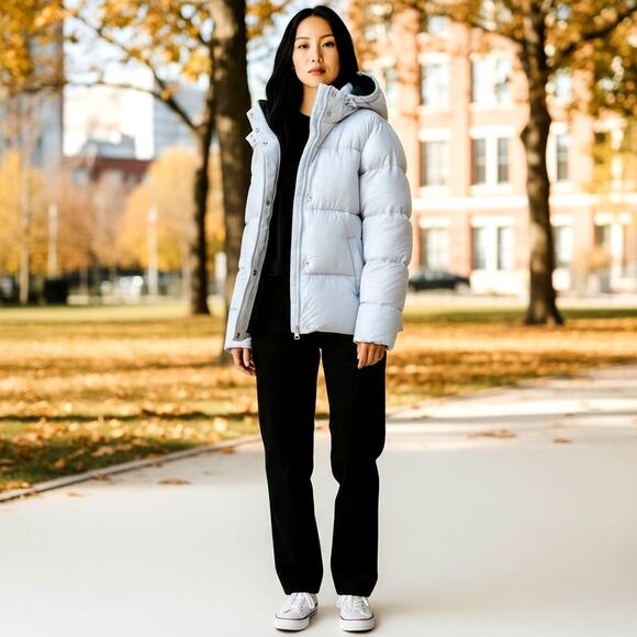 PINK NEW Marshmallow Puffer Coat Jacket Size XS Snap Front with Zipper Closure - Picture 3 of 12